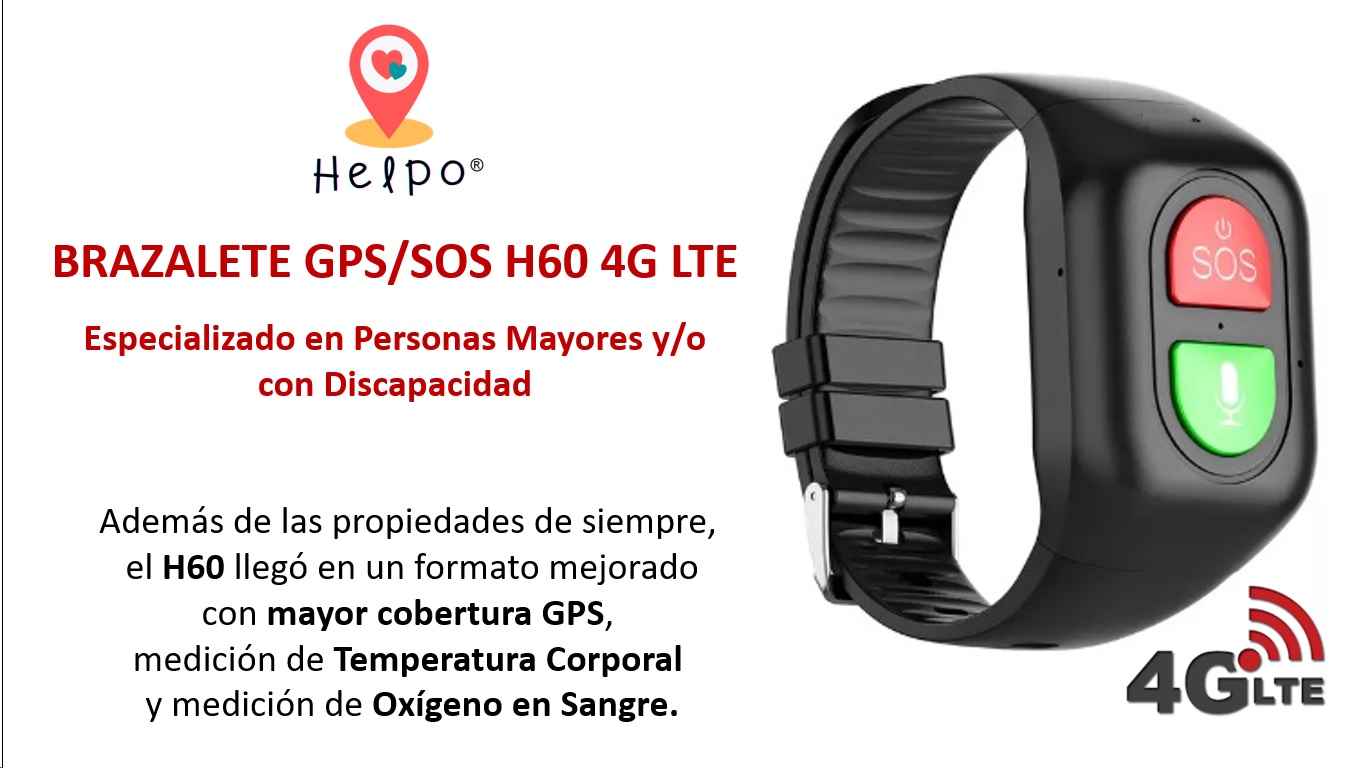 Brazalete GPS/SOS H60 4G LTE - Especializado en Adultos Mayores y